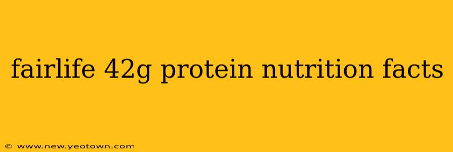 fairlife 42g protein nutrition facts