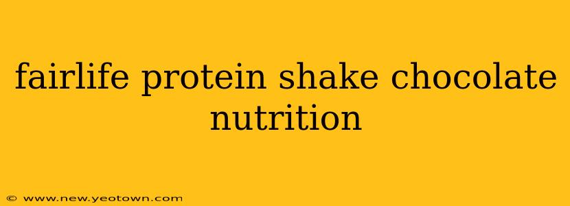 fairlife protein shake chocolate nutrition