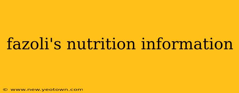 fazoli's nutrition information