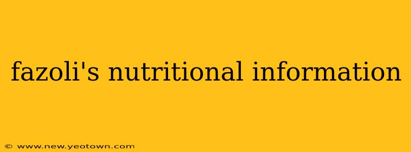 fazoli's nutritional information