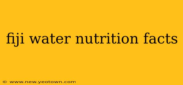 fiji water nutrition facts