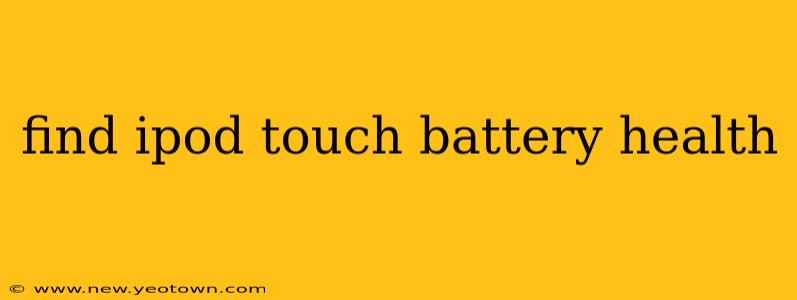 find ipod touch battery health