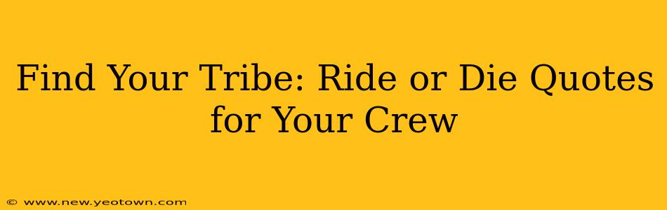 Find Your Tribe: Ride or Die Quotes for Your Crew