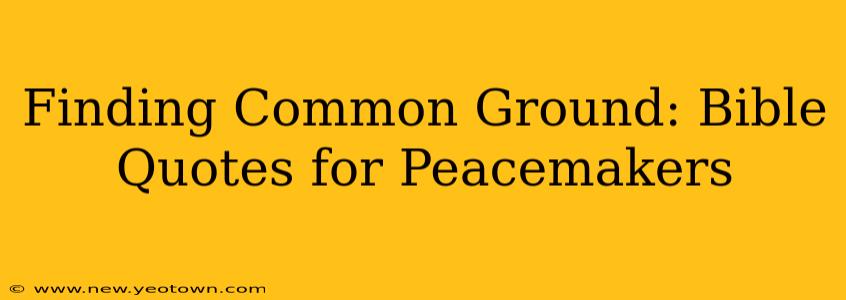 Finding Common Ground: Bible Quotes for Peacemakers