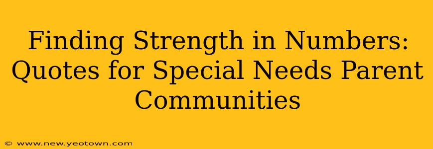 Finding Strength in Numbers: Quotes for Special Needs Parent Communities