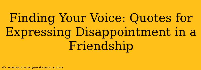 Finding Your Voice: Quotes for Expressing Disappointment in a Friendship