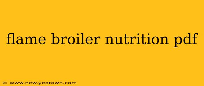 flame broiler nutrition pdf