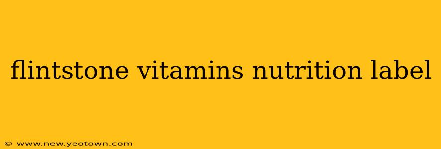 flintstone vitamins nutrition label