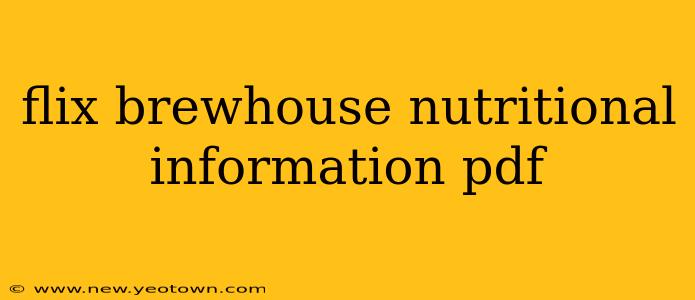 flix brewhouse nutritional information pdf