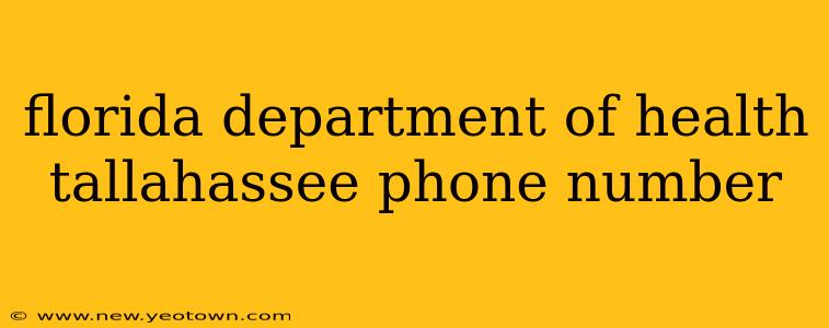 florida department of health tallahassee phone number
