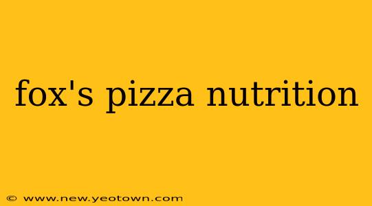 fox's pizza nutrition