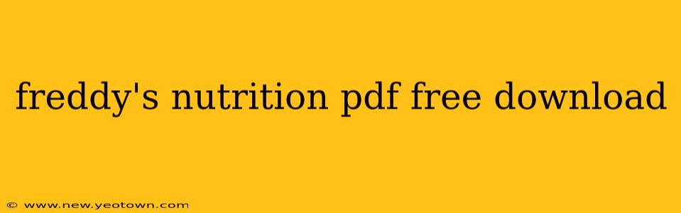 freddy's nutrition pdf free download