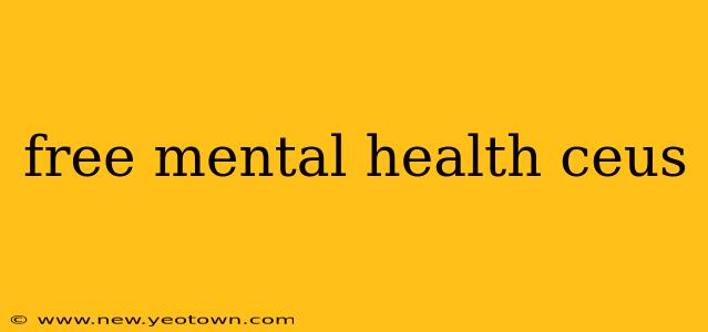 free mental health ceus