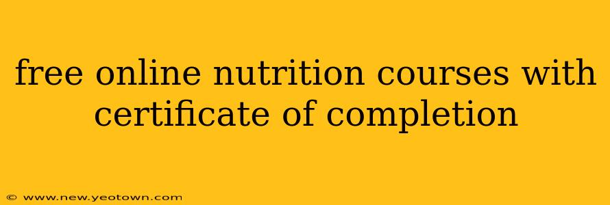 free online nutrition courses with certificate of completion