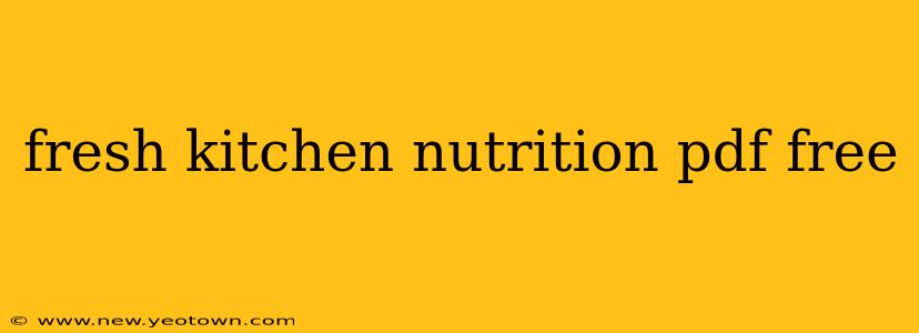 fresh kitchen nutrition pdf free
