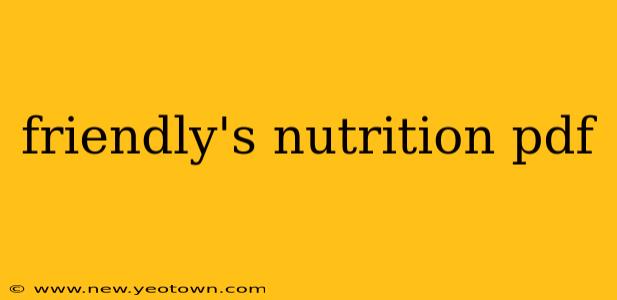 friendly's nutrition pdf