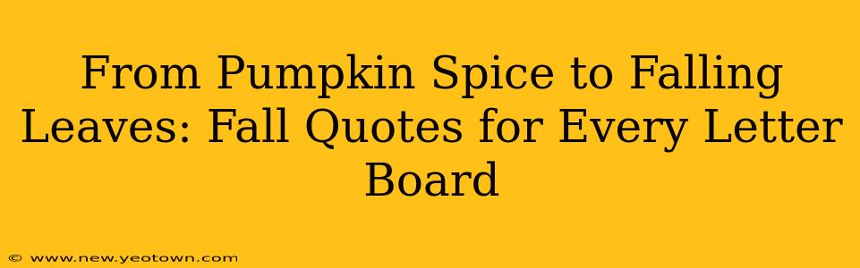 From Pumpkin Spice to Falling Leaves: Fall Quotes for Every Letter Board