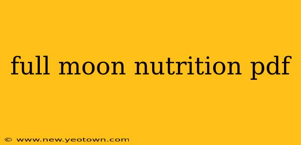 full moon nutrition pdf
