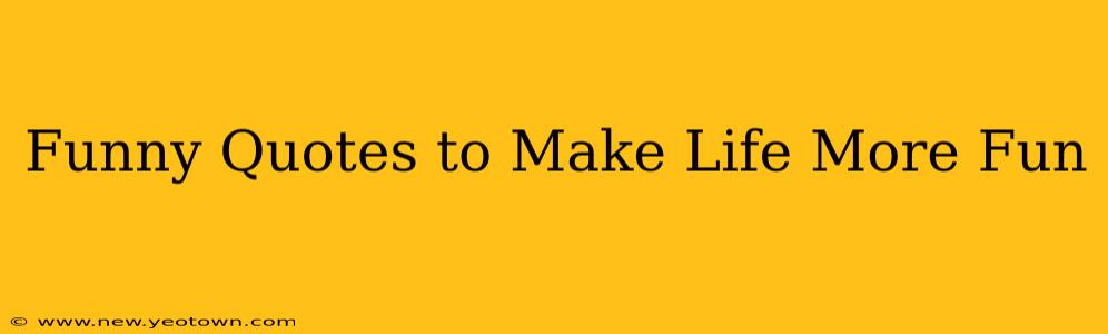 Funny Quotes to Make Life More Fun