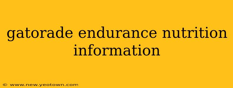 gatorade endurance nutrition information