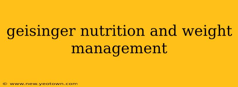 geisinger nutrition and weight management