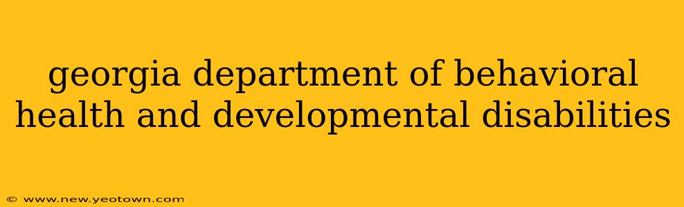 georgia department of behavioral health and developmental disabilities