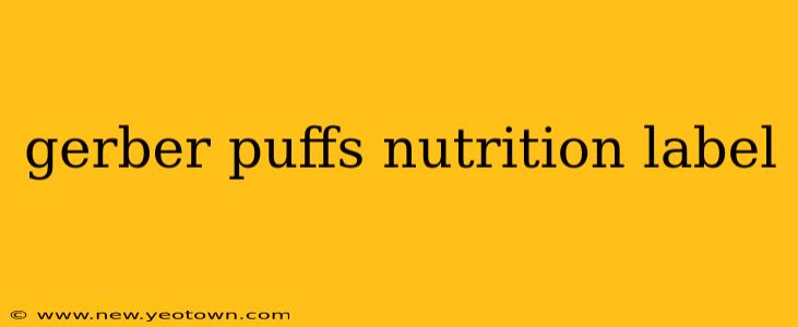 gerber puffs nutrition label