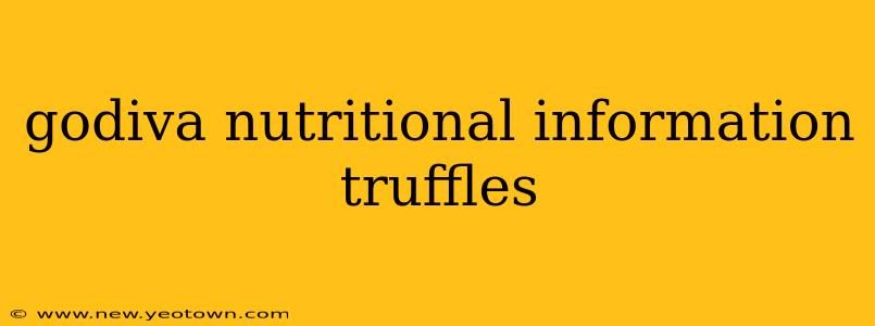 godiva nutritional information truffles