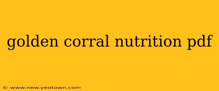golden corral nutrition pdf