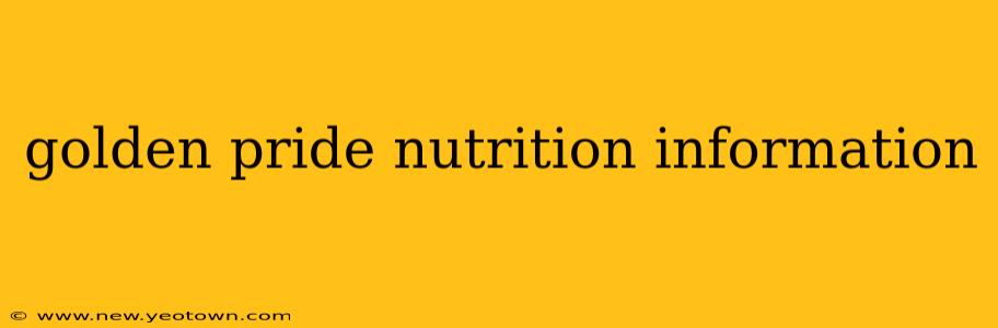 golden pride nutrition information