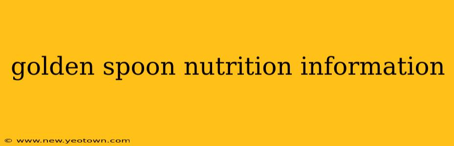 golden spoon nutrition information