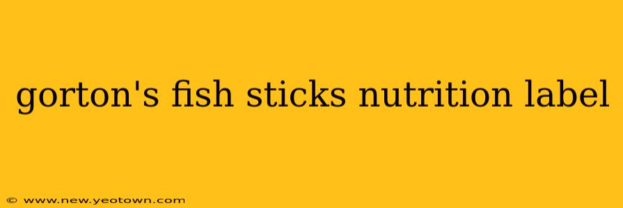 gorton's fish sticks nutrition label