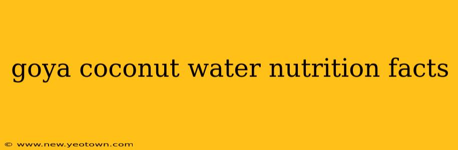 goya coconut water nutrition facts