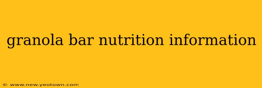 granola bar nutrition information