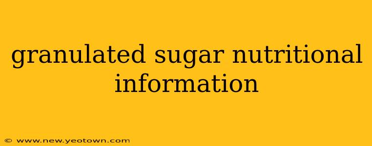 granulated sugar nutritional information