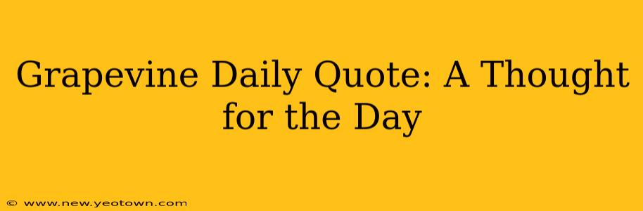 Grapevine Daily Quote: A Thought for the Day