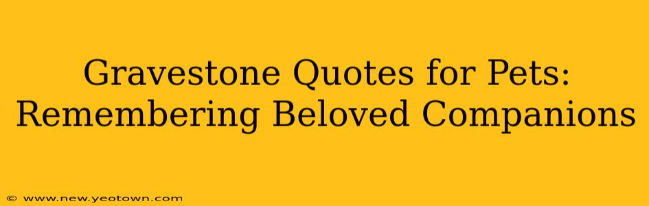 Gravestone Quotes for Pets: Remembering Beloved Companions