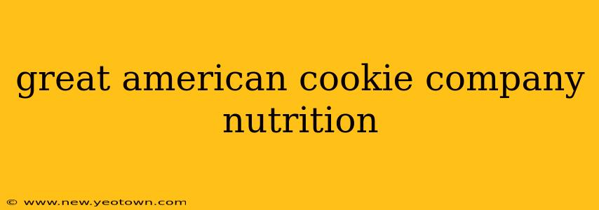 great american cookie company nutrition