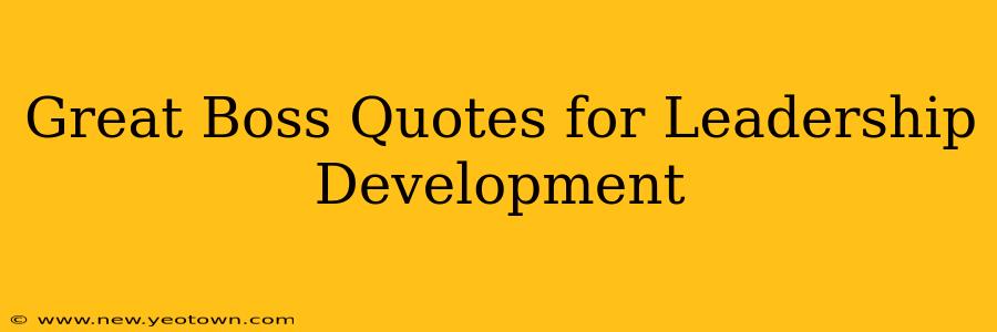 Great Boss Quotes for Leadership Development