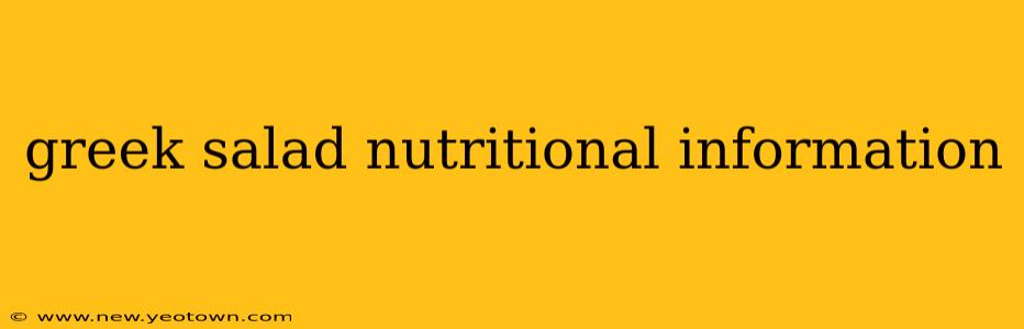 greek salad nutritional information