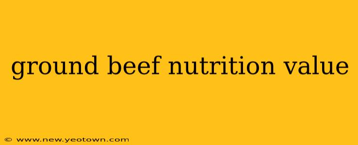 ground beef nutrition value