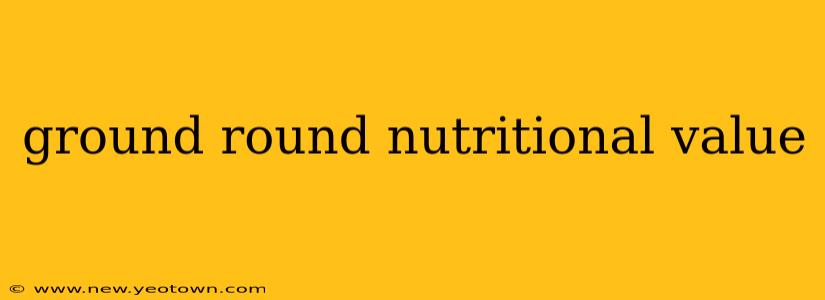 ground round nutritional value