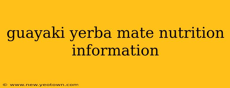 guayaki yerba mate nutrition information