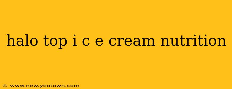 halo top i c e cream nutrition