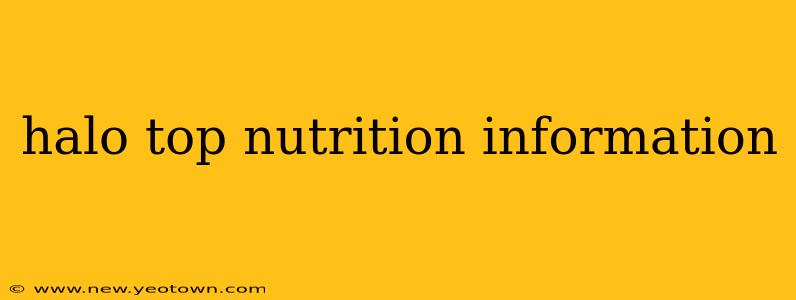 halo top nutrition information