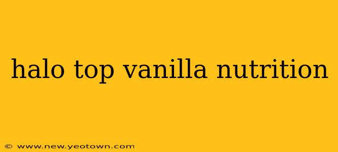 halo top vanilla nutrition