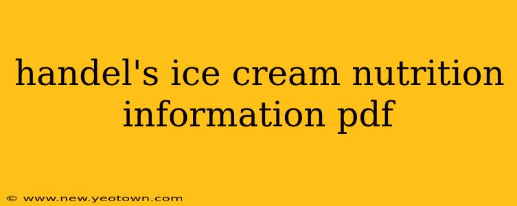 handel's ice cream nutrition information pdf