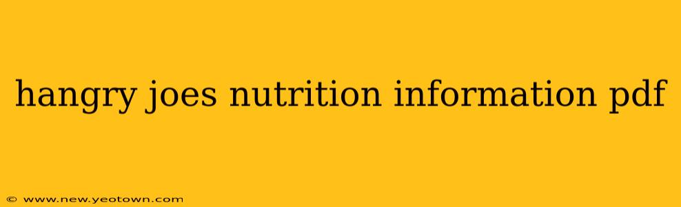 hangry joes nutrition information pdf