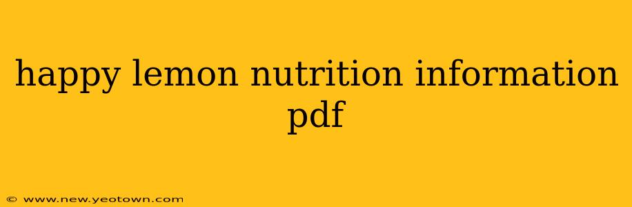 happy lemon nutrition information pdf