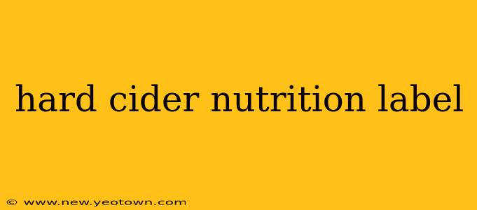 hard cider nutrition label